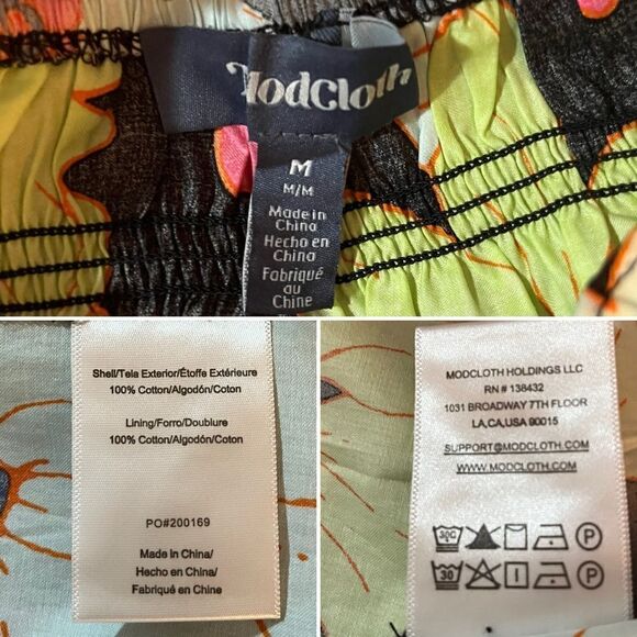 Modcloth Casual Breezy Daytime Mood Babydoll Dress Black Honolulu Floral M NWOT - Picture 12 of 13